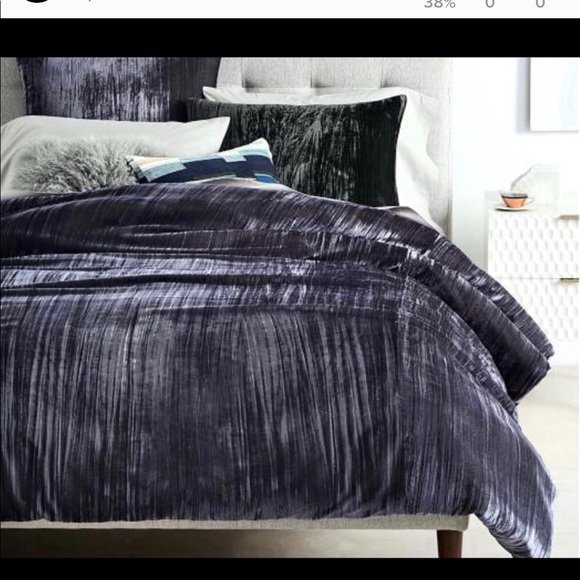 West Elm Bedding Velvet Crinkle Duvet Poshmark